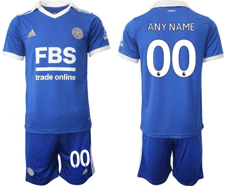 Men 2022-2023 Club Leicester City home blue customized Adidas Soccer Jersey